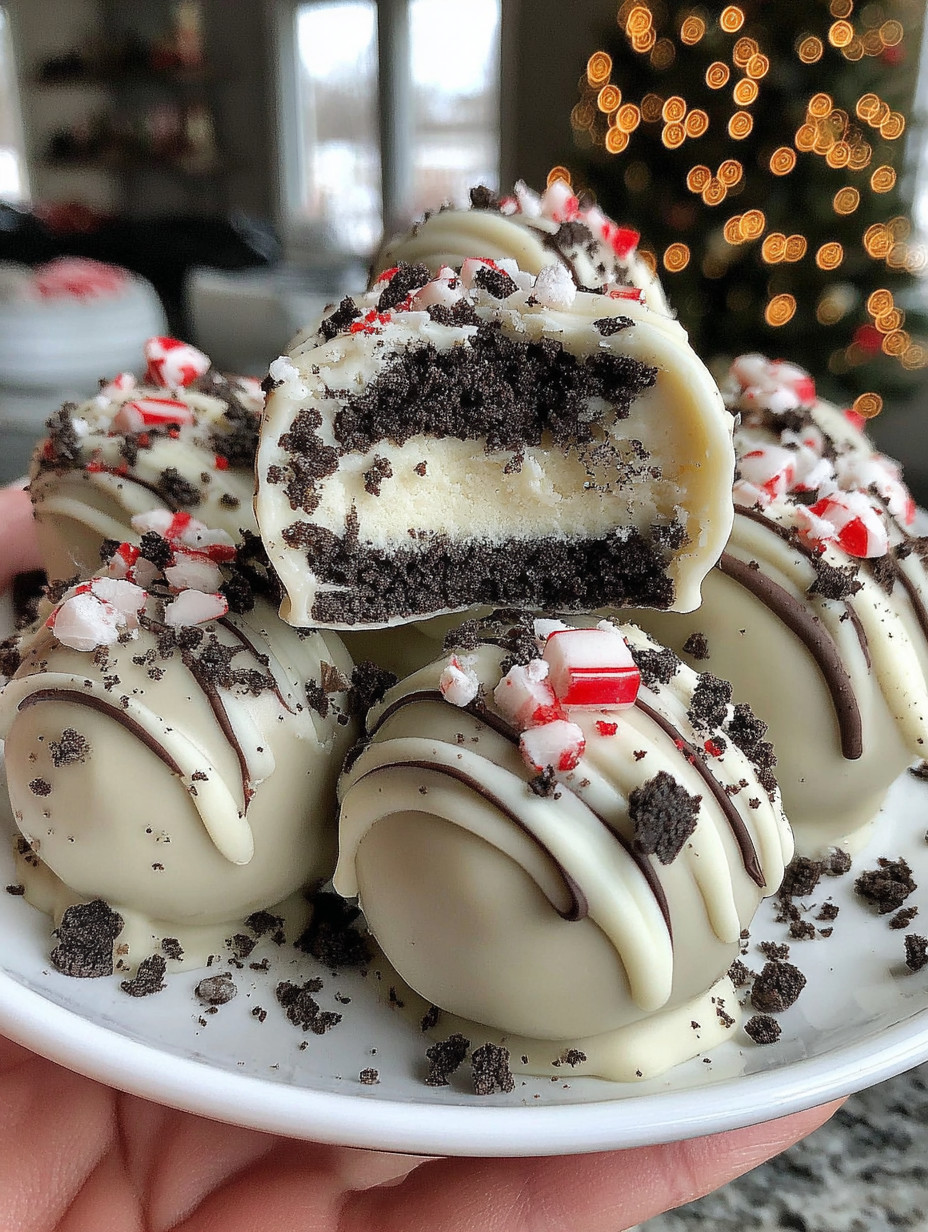 A plate of chocolate and white candy.