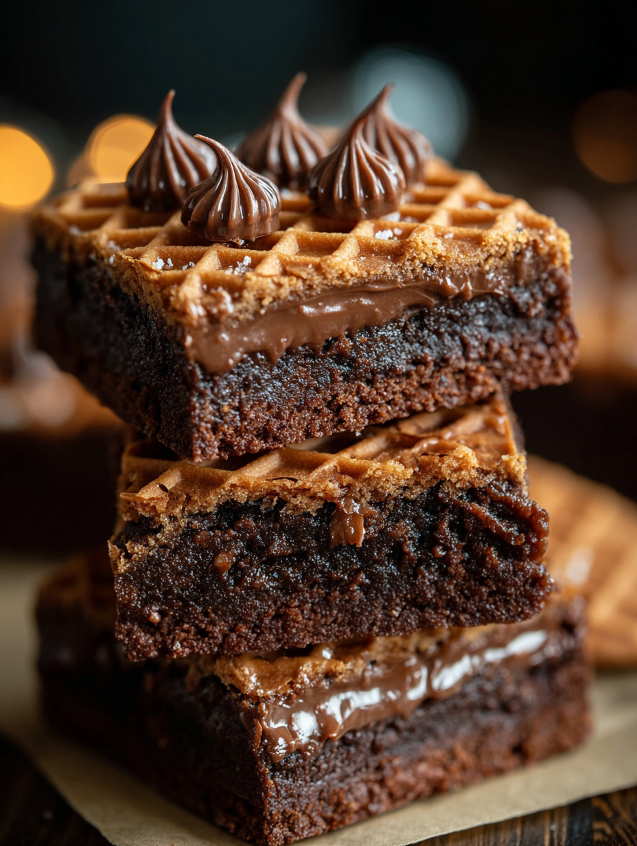 Chocolate cake with frosting and chocolate chips.