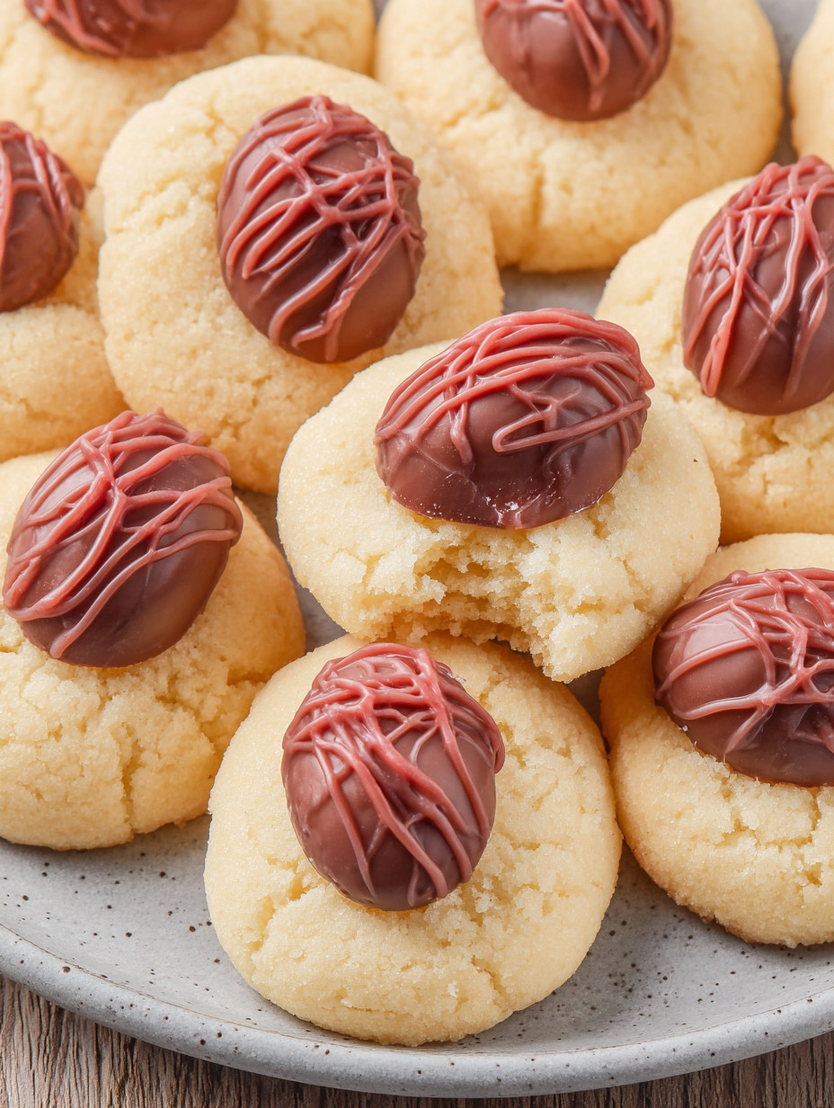 A plate of cookies with chocolate and marshmallow toppings.