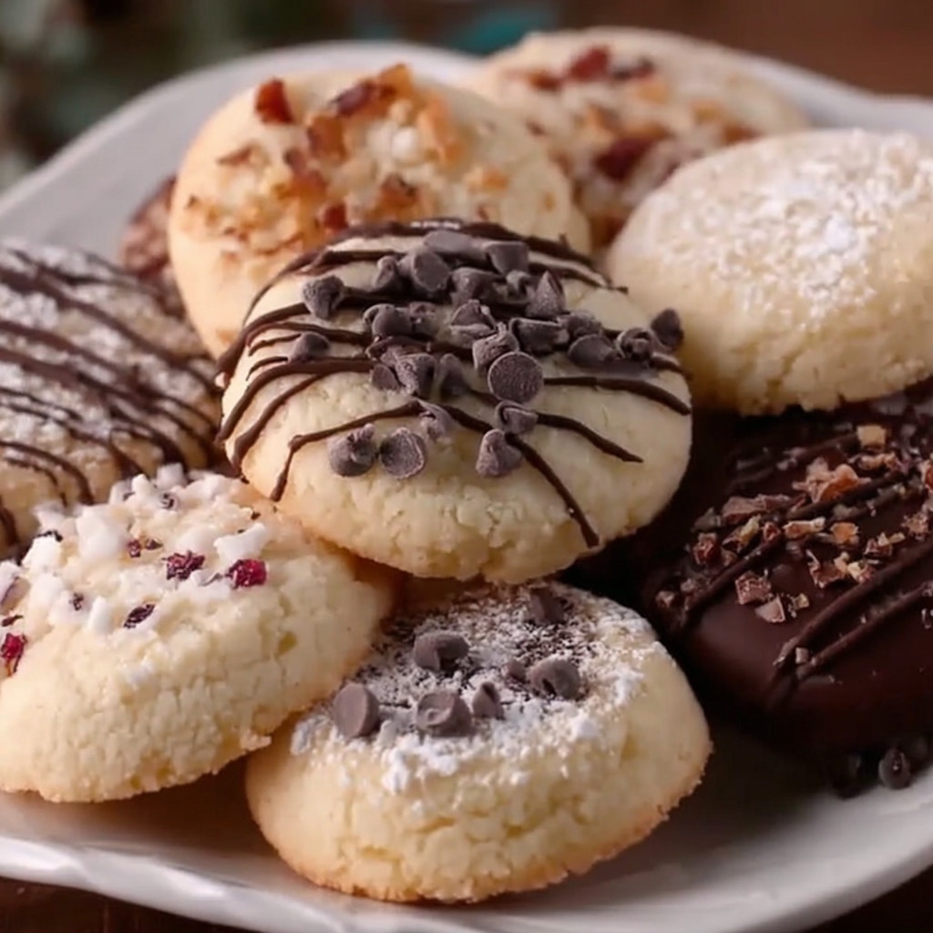 A plate of cookies with chocolate and white frosting.