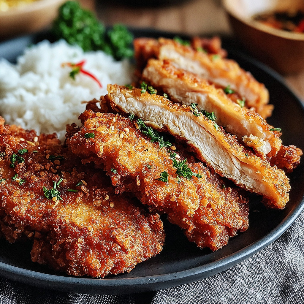 A plate of food with chicken, rice, and vegetables.