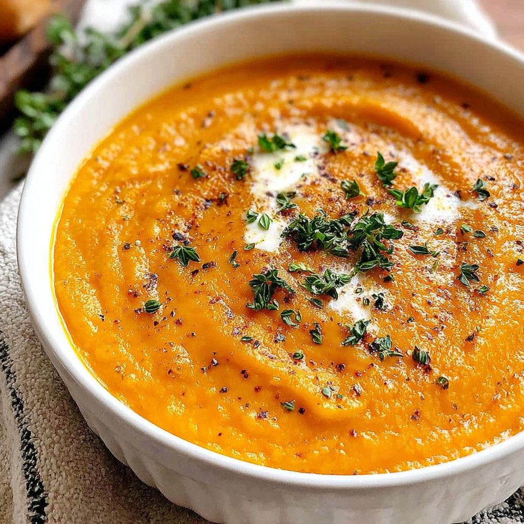 A bowl of soup with a spoon in it.