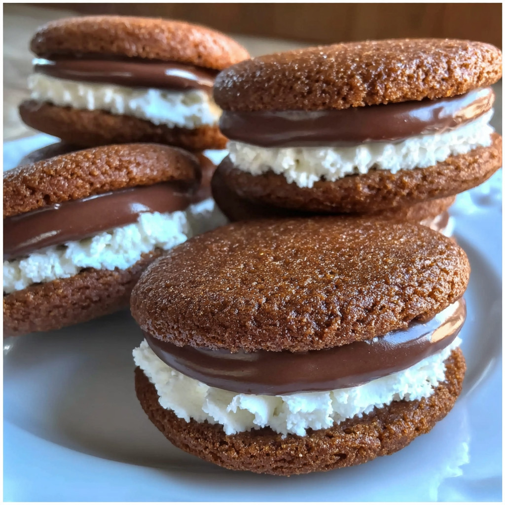 A plate of cookies with chocolate and white frosting.