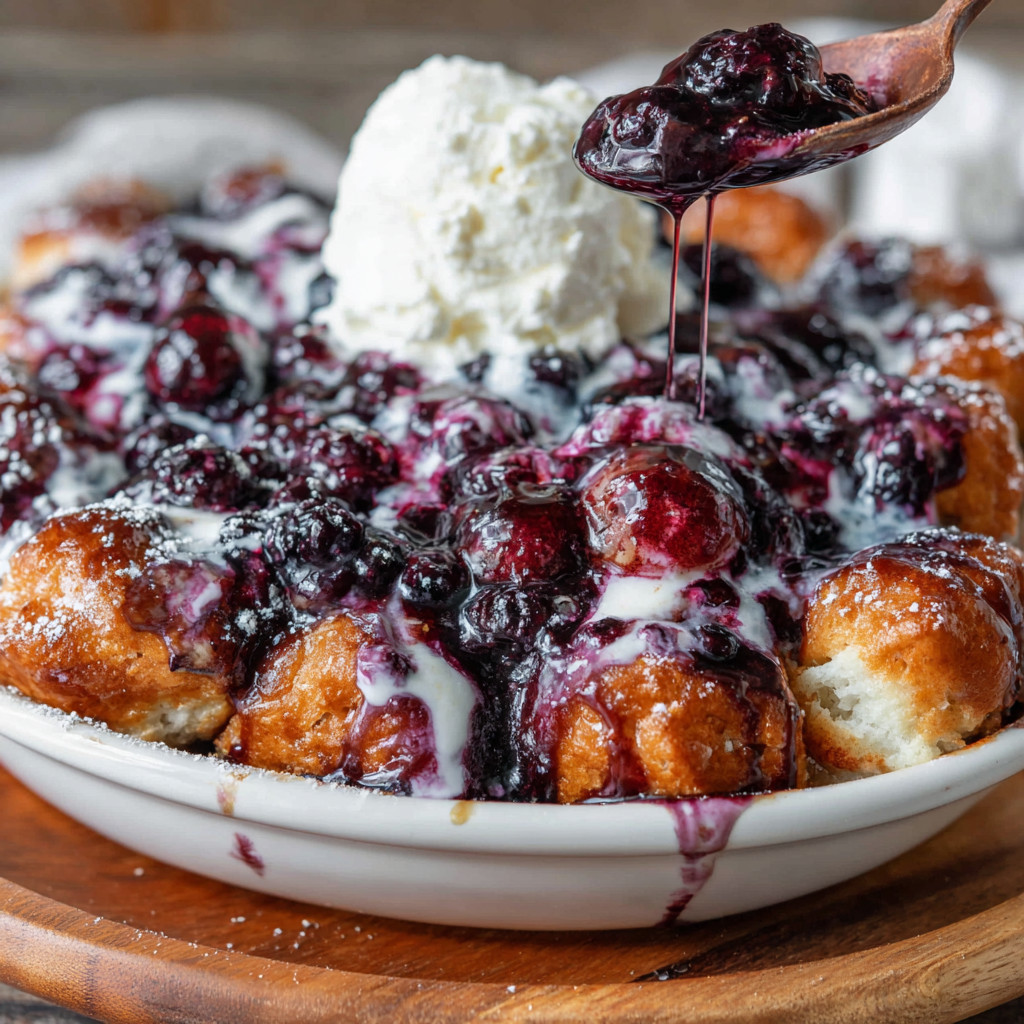 A bowl of food with a spoon in it.