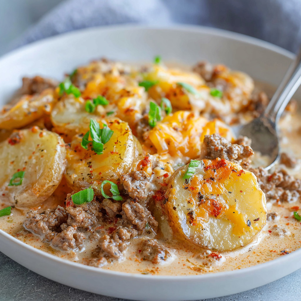 A bowl of food with a spoon in it.