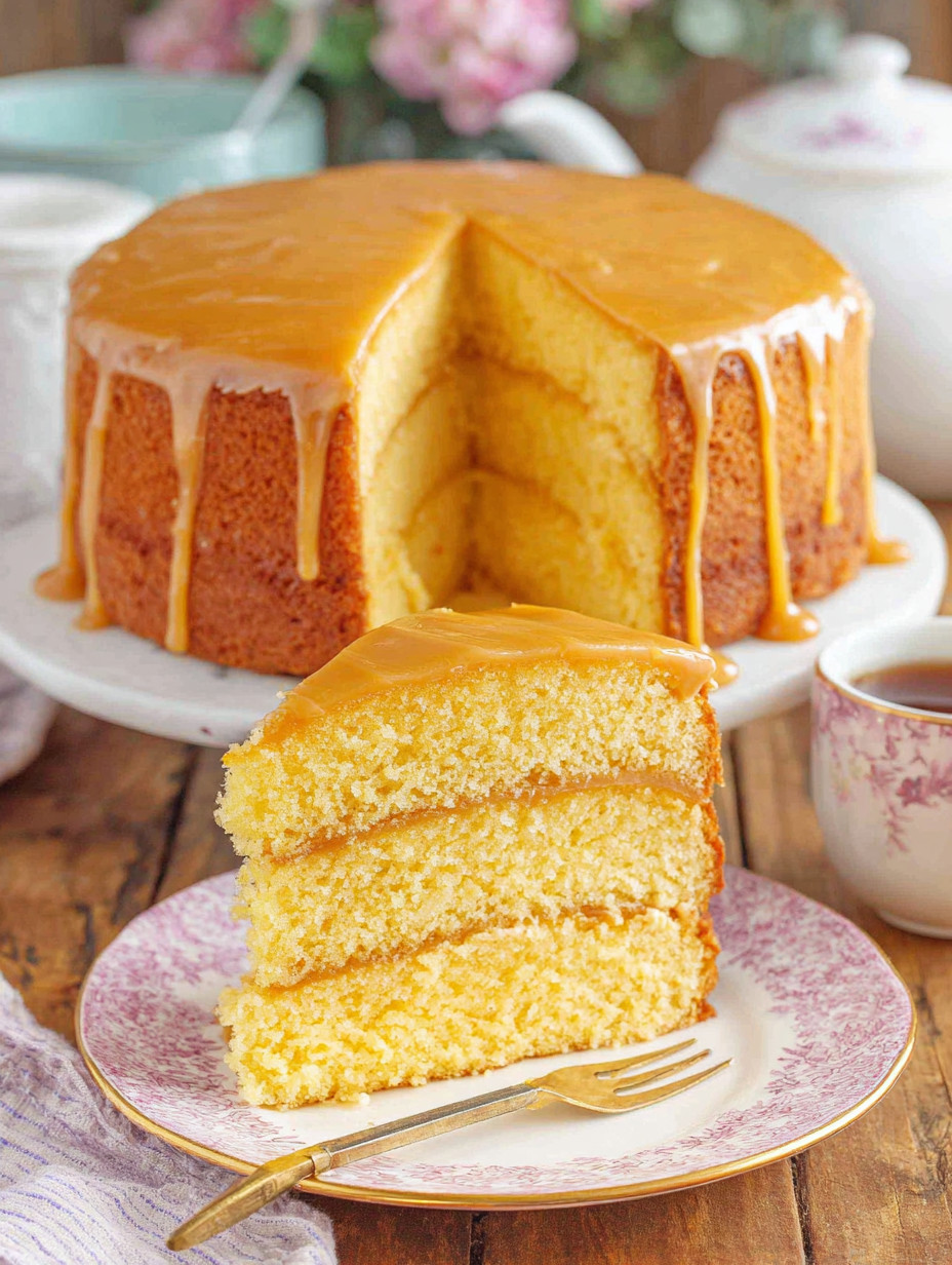 A slice of cake on a plate.