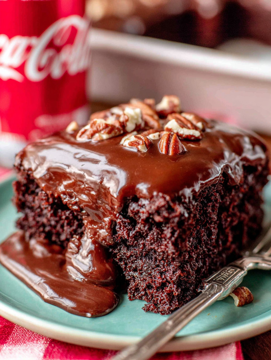 A slice of chocolate cake with nuts on top.