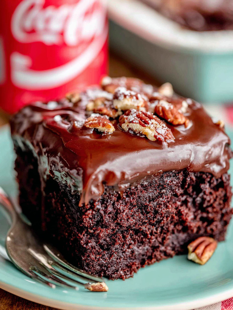 A slice of chocolate cake with walnuts.