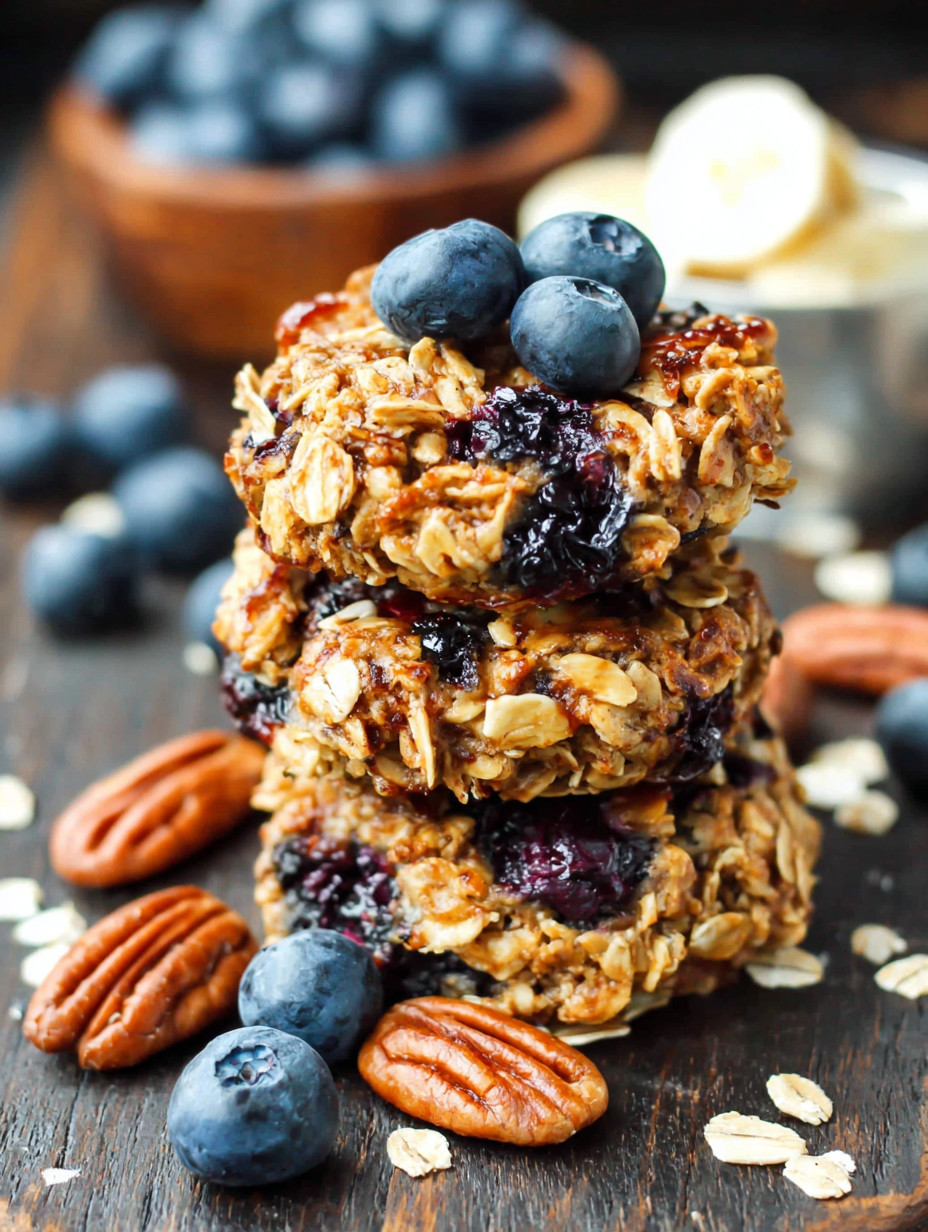 A stack of blueberry and nut cereal bars.