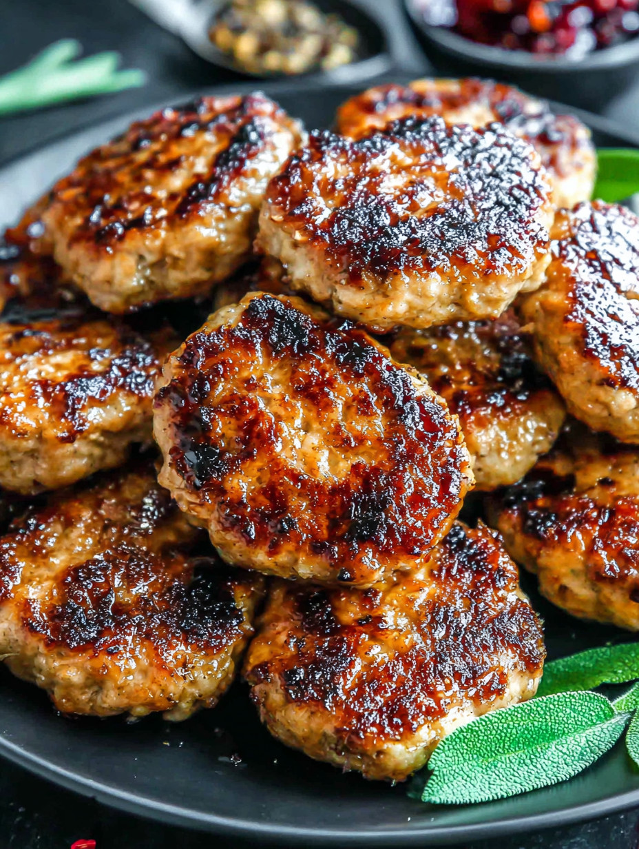 A plate of meat with a green leaf on it.