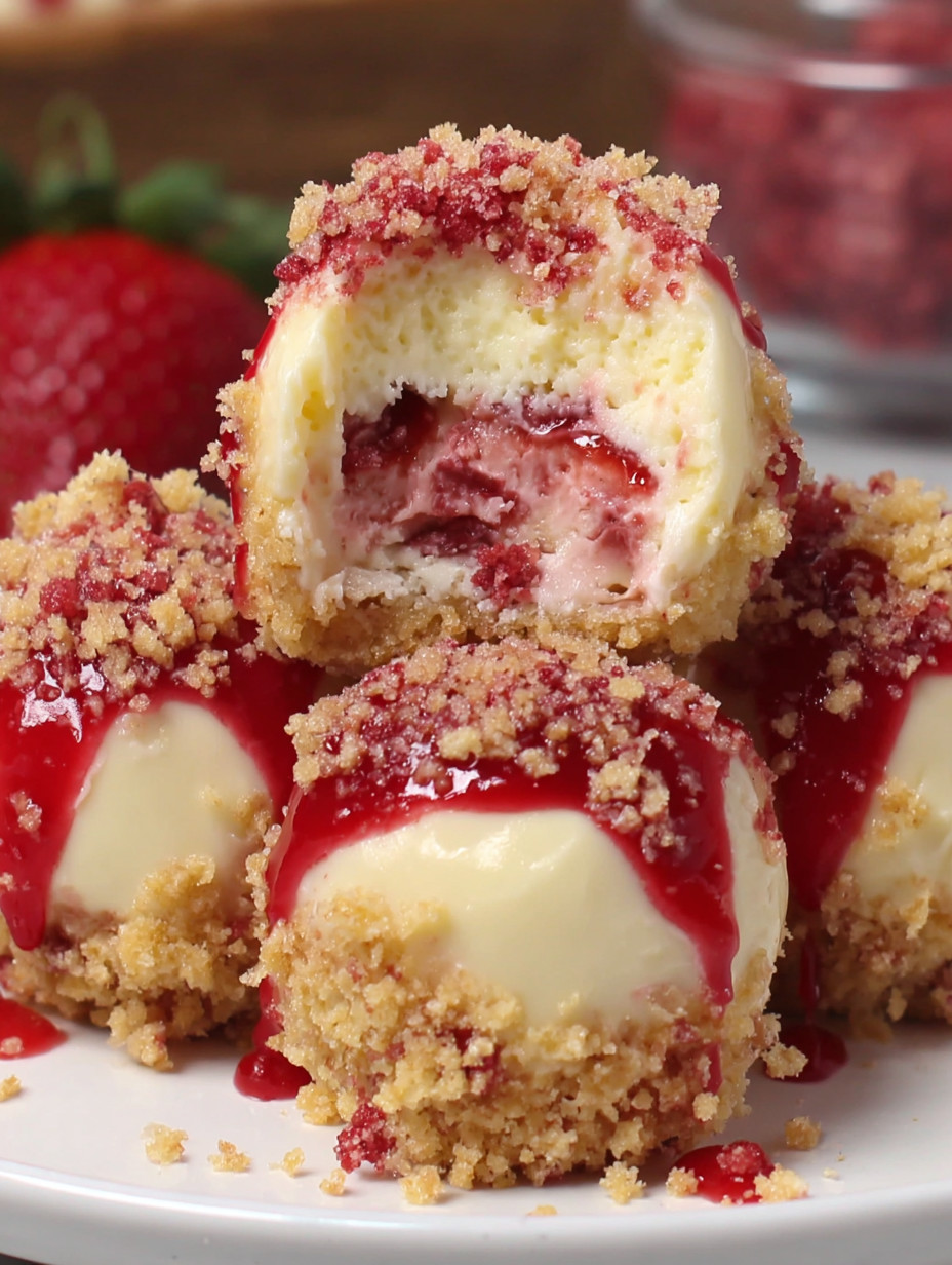 A dessert with a strawberry on top.