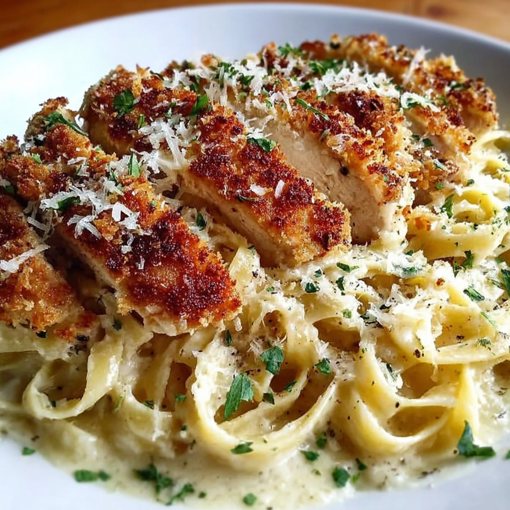 A plate of pasta with chicken and cheese.