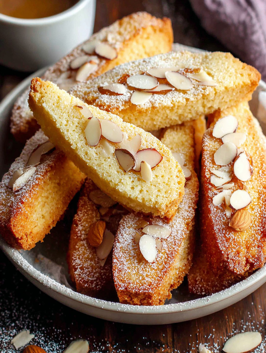 A plate of almond cookies.