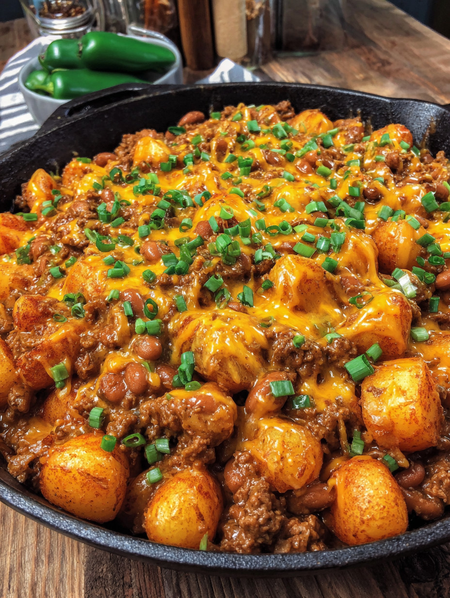 A delicious meal of chili cheese and beans.