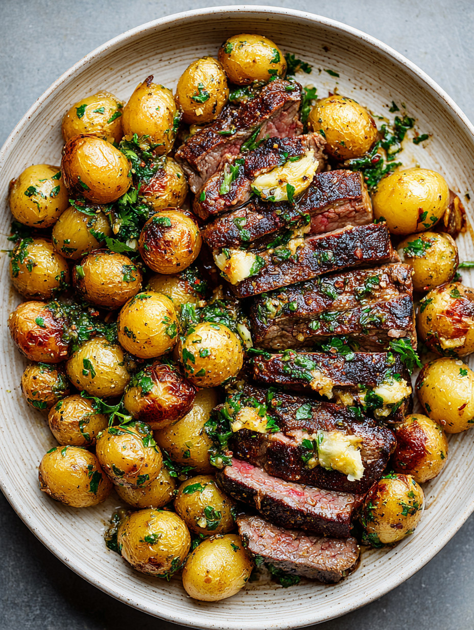 A plate of meat and potatoes.