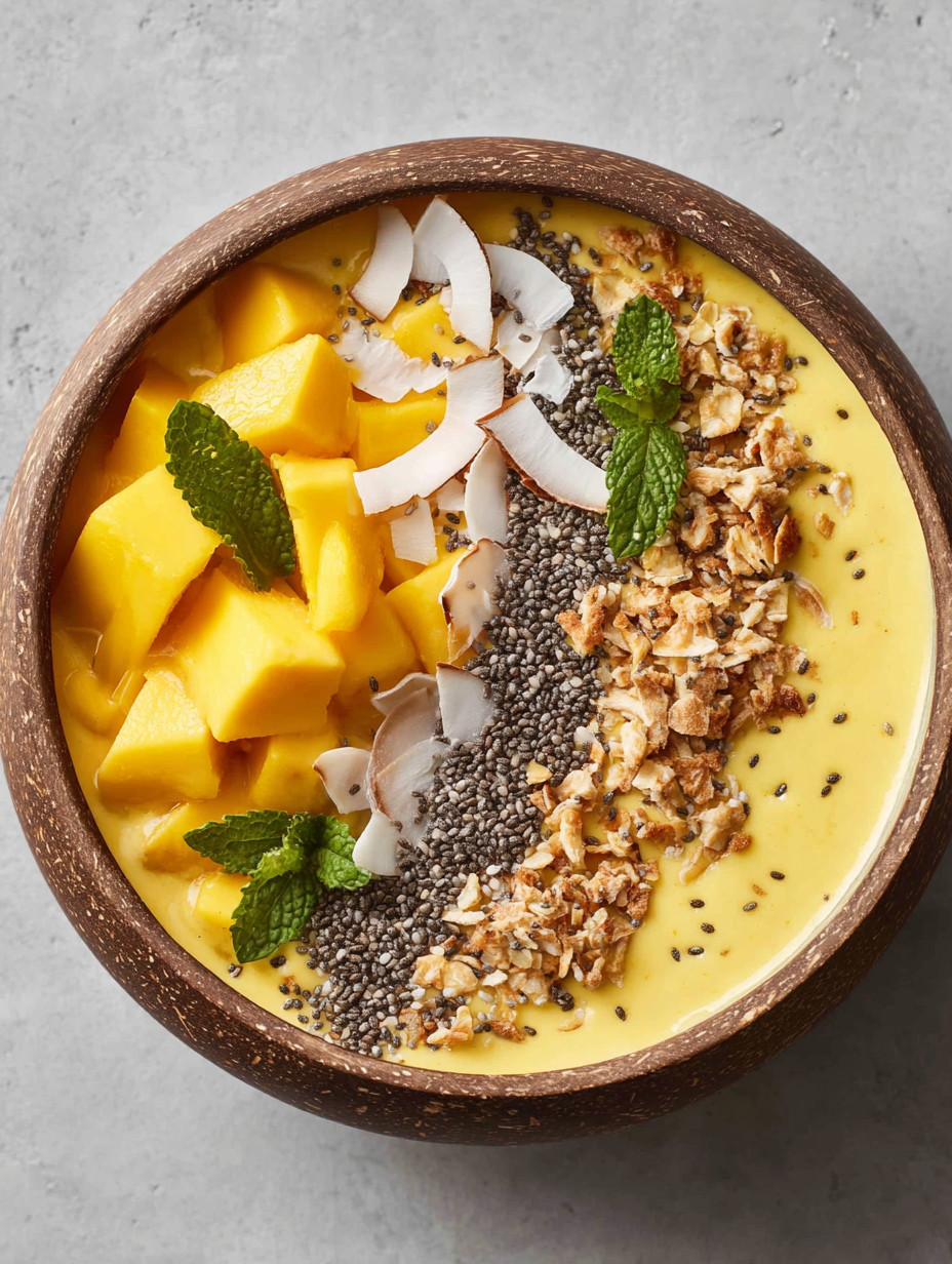 A bowl of fruit with coconut and nuts.