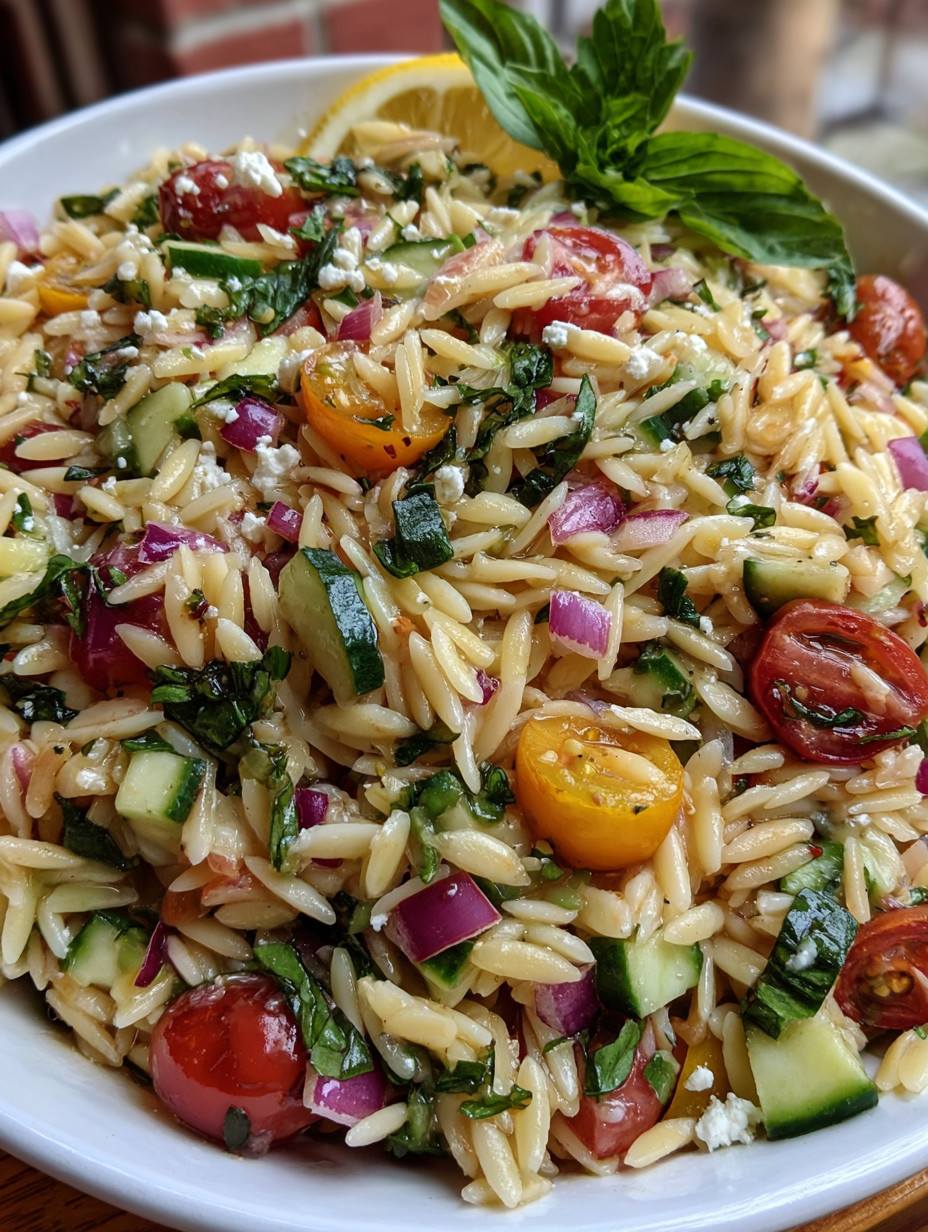 A bowl of rice with tomatoes, onions, and cucumbers.