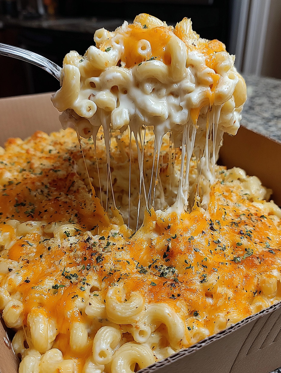 A fork is being used to eat macaroni and cheese.