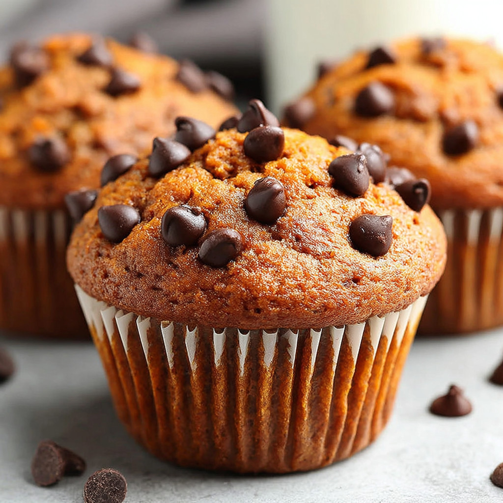 Chocolate chips on top of a cupcake.