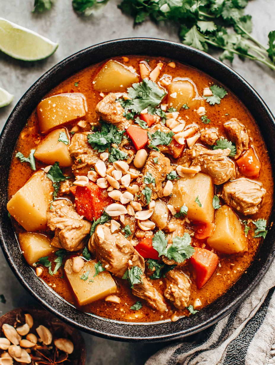 A bowl of soup with meat and vegetables.