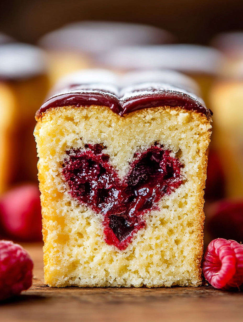 A slice of cake with a heart shaped piece cut out.