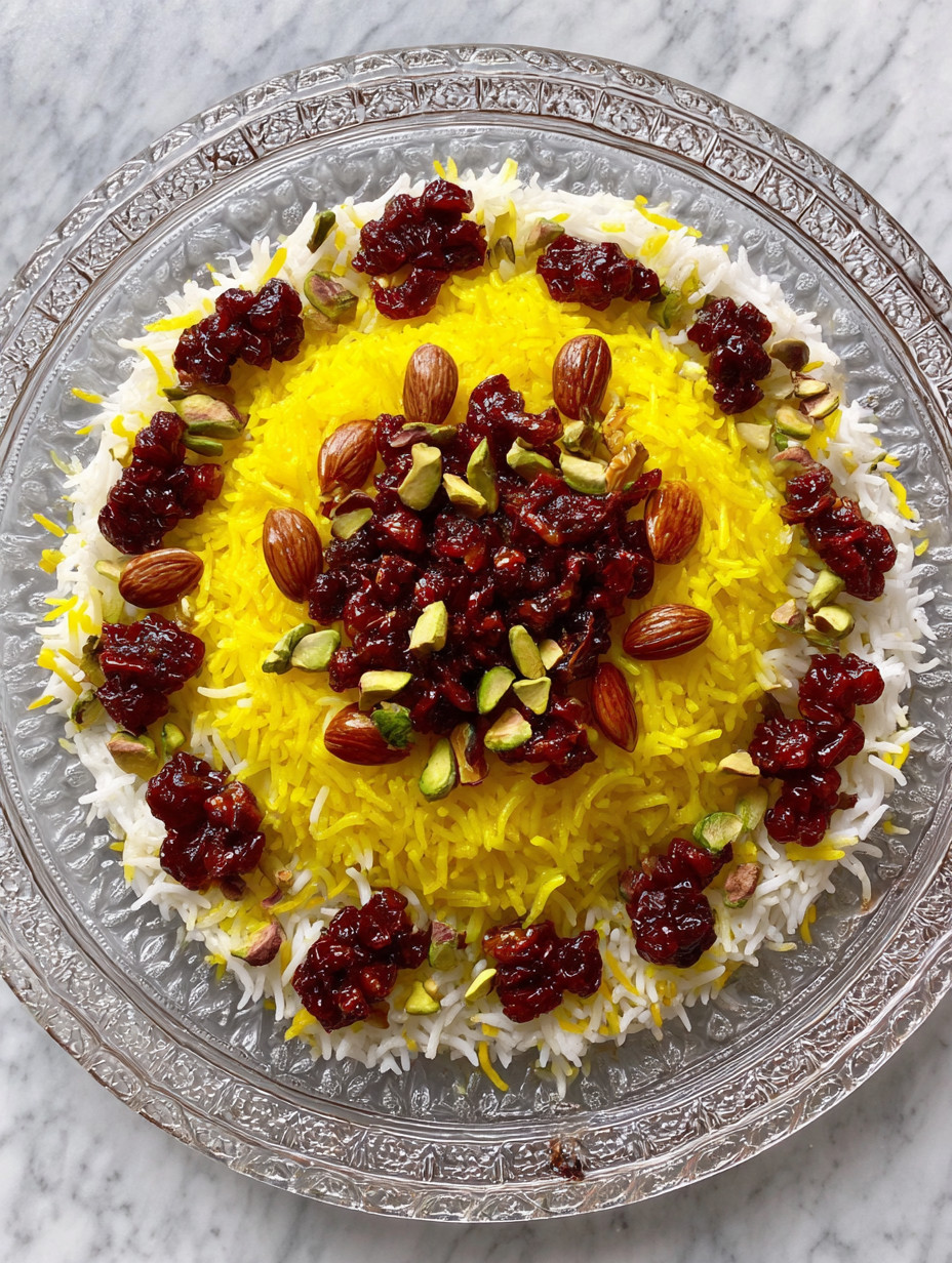 A plate of rice with nuts and raisins.