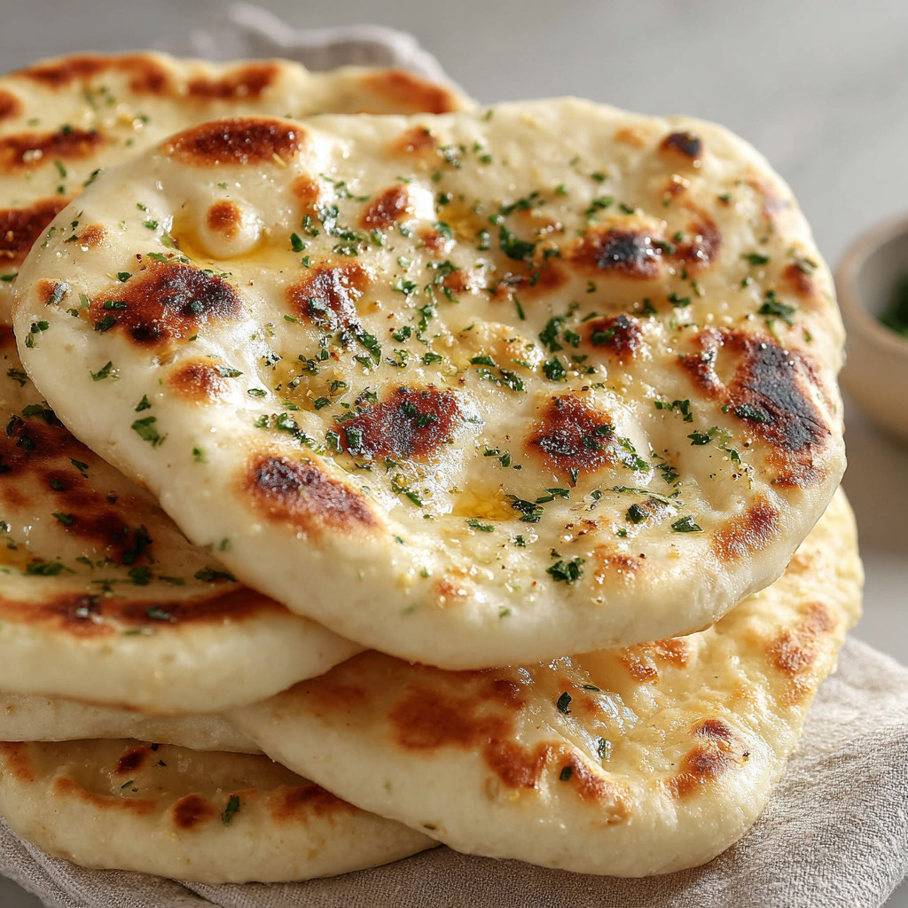 A stack of tortillas with green herbs on top.