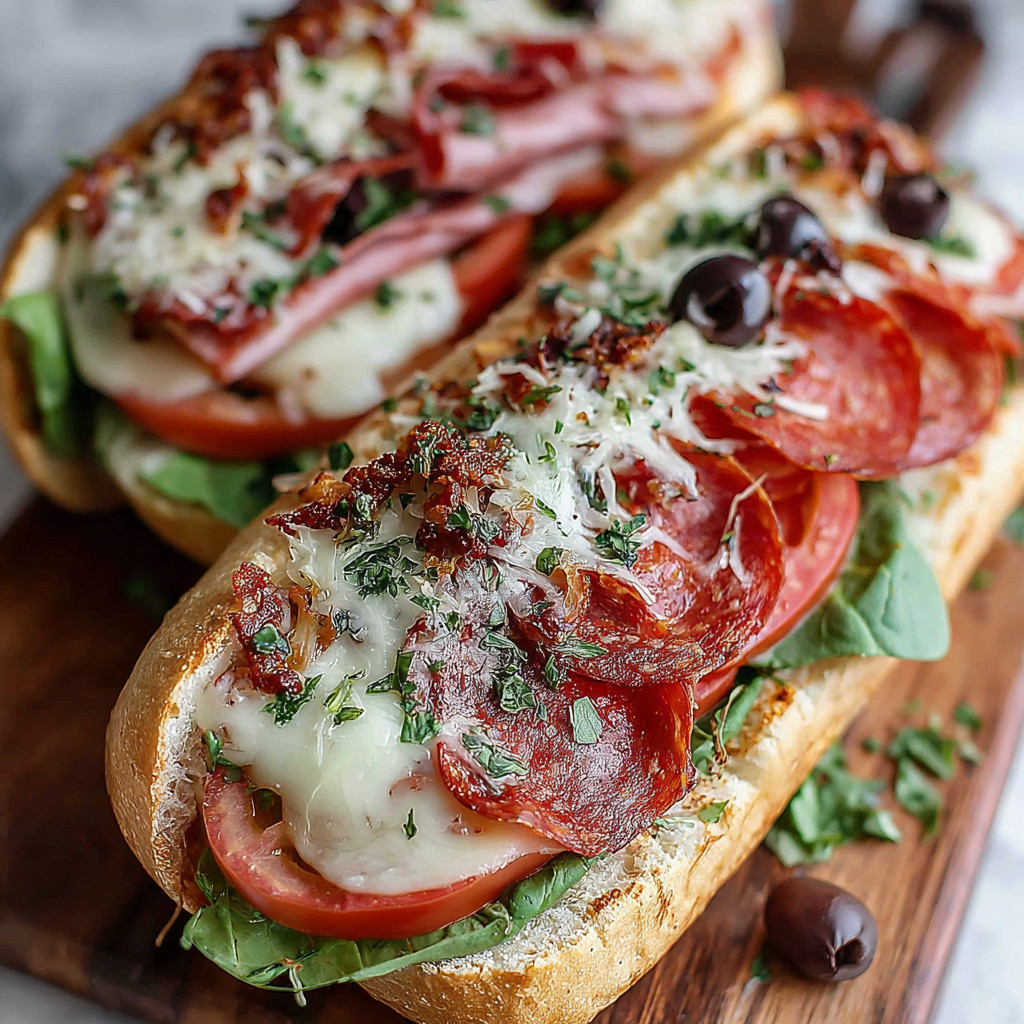 Two sandwiches with tomatoes and cheese.