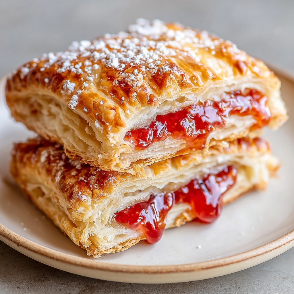 A plate with two pastries on it.