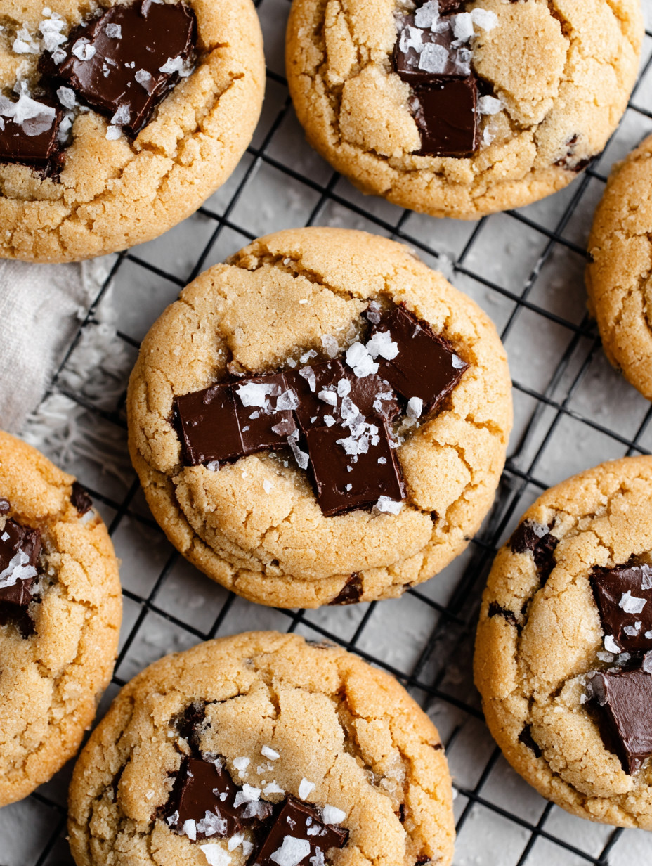 Chocolate chip cookies with chocolate drizzle.