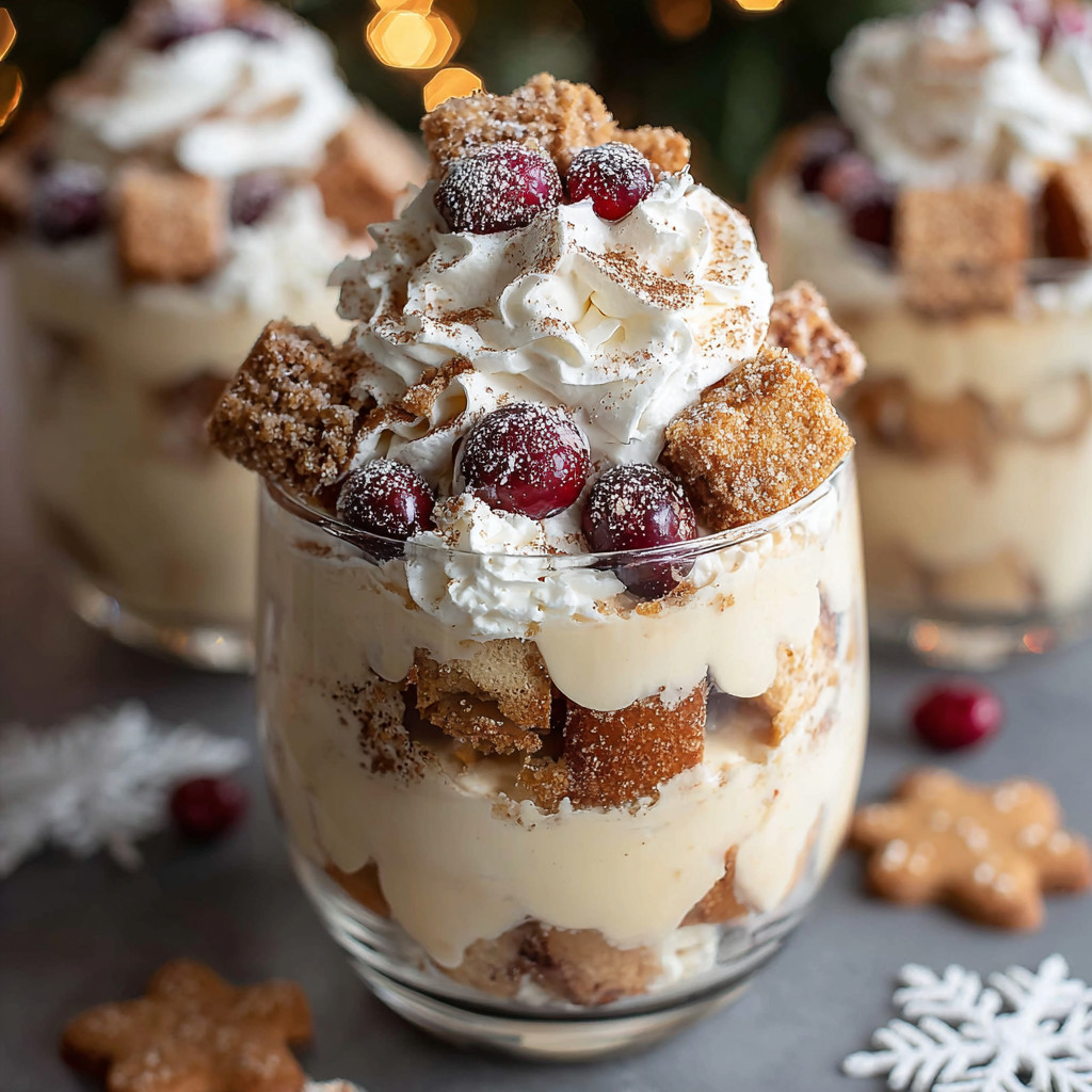 A glass of dessert with a white whipped cream topping.