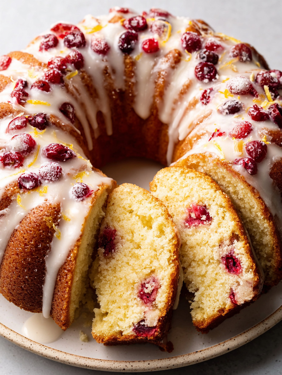 A cake with white frosting and red berries.