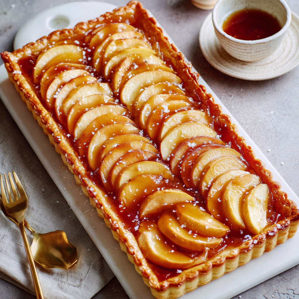 A pie with apples and sugar.