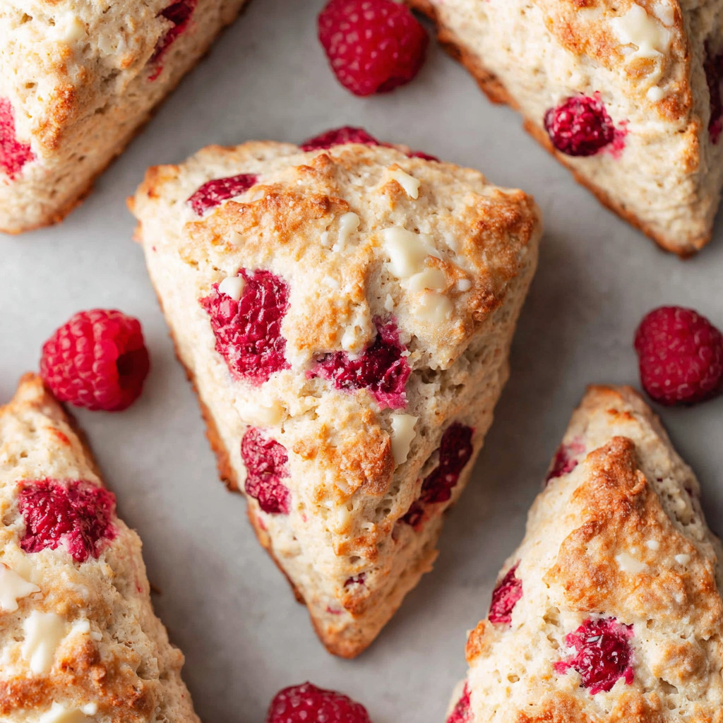 Raspberry and white cream muffins.