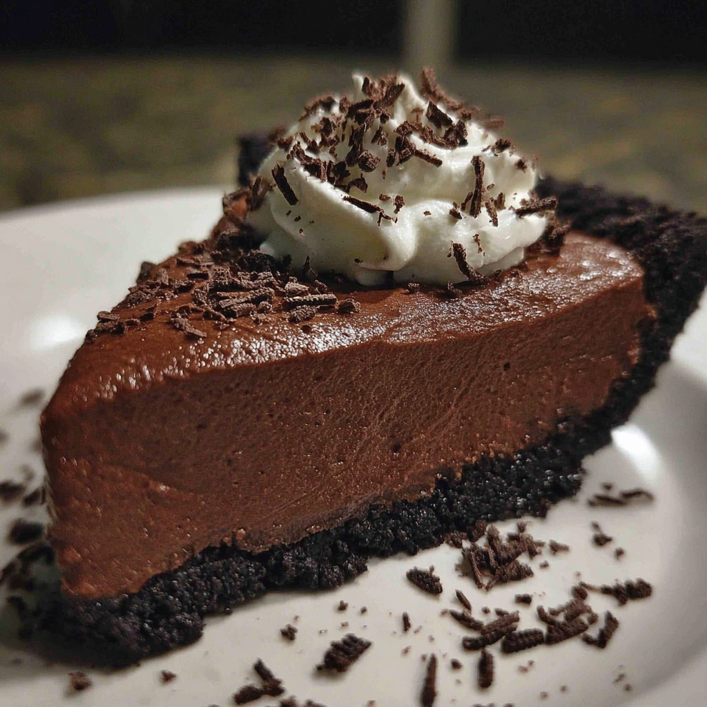 A slice of chocolate cake with whipped cream on top.
