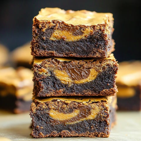 Three layers of Biscoff brownies.