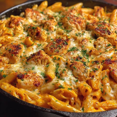 A delicious cheesy skillet creamy dream.